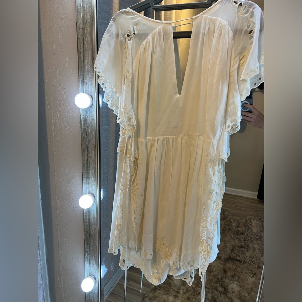 Free People Cotton white dress (with shorts underneath)